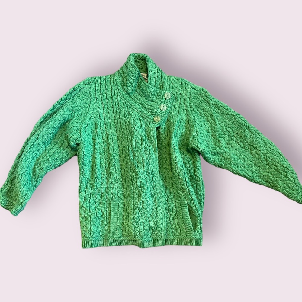 NWOT Aran Crafts Ireland Merino Wool Cardigan Size L